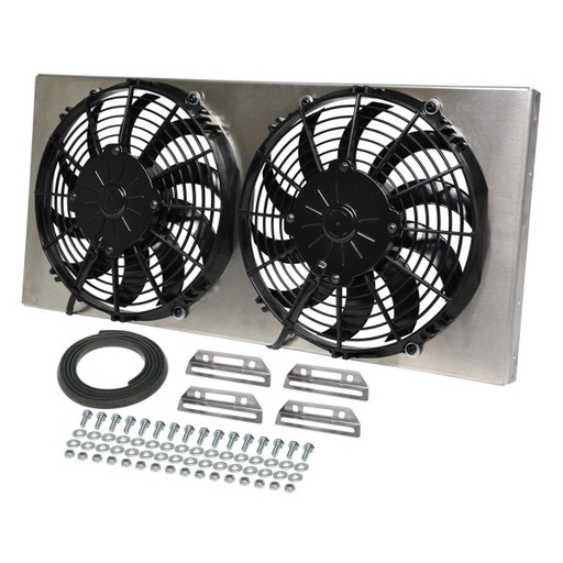 [16812] High Output Dual 10'' Electric Radiator Fan + Shroud Kit 24-3/4"x11-1/2"x3-1/4"