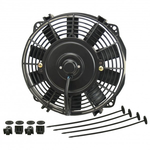 [16908] Derale 8" Straight Blade Reversible 350Cfm Electric Fan with Mount Kit