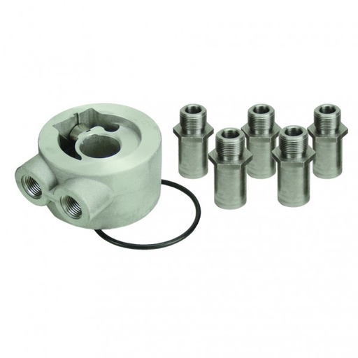 [25702] Thermostatic Universal Engine Sandwich Adaptor 5 Thread Sizes Derale