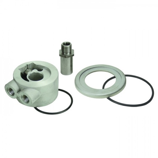 [25731] Thermostatic Engine Sandwich Adapter 3/8"NPT, 13/16"-16 Filter Derale