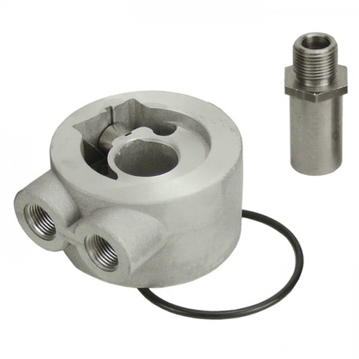 [25732] Thermostatic Engine Sandwich Adapter 3/8"NPT, 20x1.5mm Filter Derale