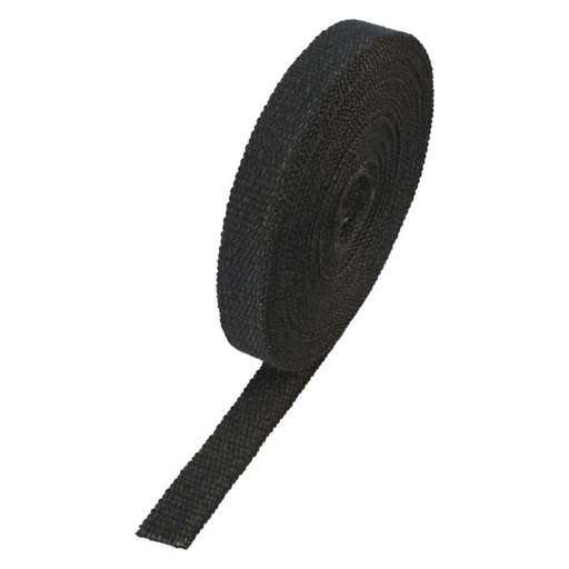 [321050B] Black Coloured Exhaust Wrap 25mm(1") Wide x 15mt(50ft) Roll 650C Continuous