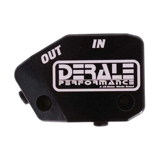 [35611] Billet Black Aluminum LS Engine Non Thermostatic Adapter  -10 ORB Inlet/Outlet
