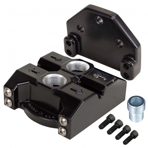 [35708] Single Ports Up Remote Filter Mount -10AN(7/8"-14) O-ring ports, 3/4"-16 Thread