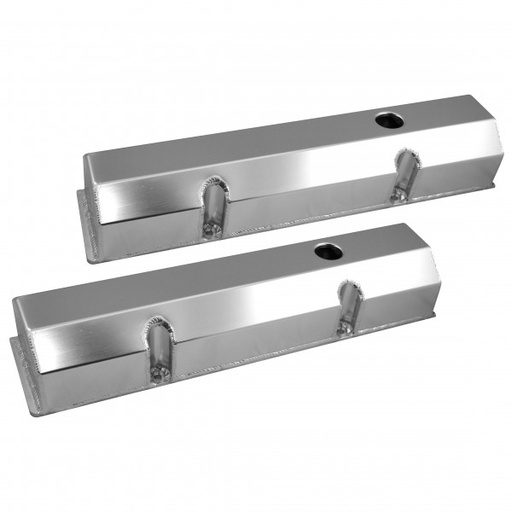 [40212] Valve Covers Fabricated Chevrolet SB 283-400 Tall Alumin Anodized with Rails-pr