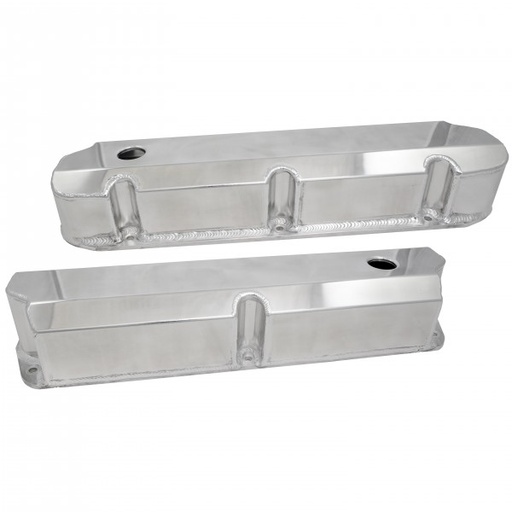 [40213] Valve Covers Fabricated Ford Windsor V8 260-289-302-351 Tall Polished Rails-pr