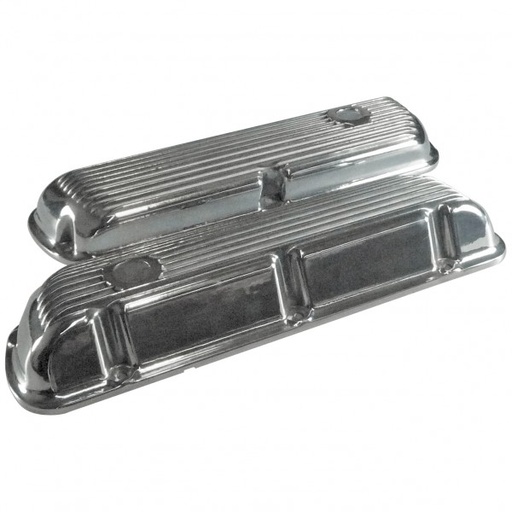 [40905] Valve Covers Alloy Ford Windsor V8 260-289-302-351 Finned Polished Baffled-pr