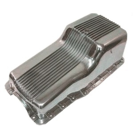 [40906] Oil Pan Ford Windsor 260-289-302 V8 Front Sump 1962-82 Polished Alloy Finned