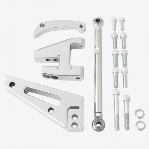 [41300] Alternator Bracket Kit Billet Polished Aluminium Chevrolet Small Block Swp
