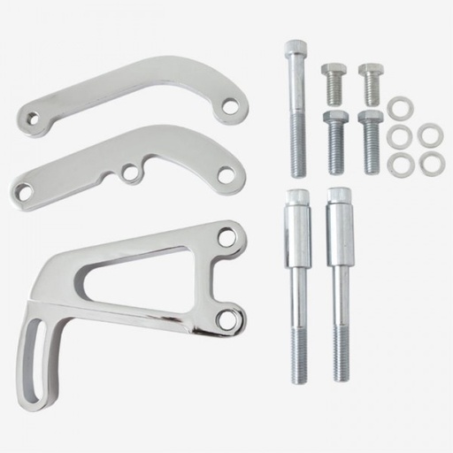 [41311] Power Steering Pump Polished Aluminium Bracket Kit Chevrolet Sm Block Lwp