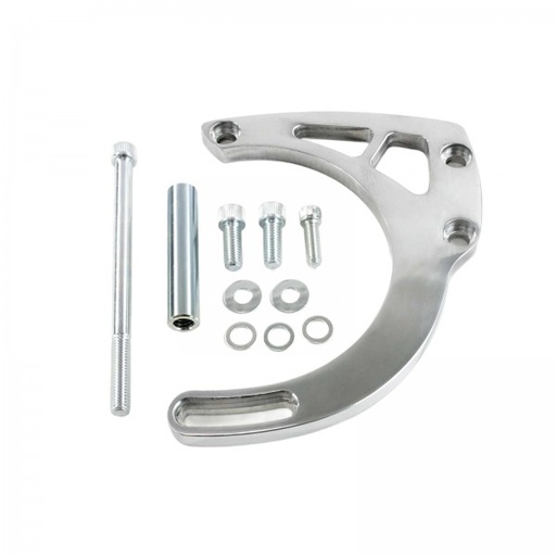 [41336] Alternator Bracket Mid-Mount Kit Polished Aluminium Chevrolet Small Block Lwp