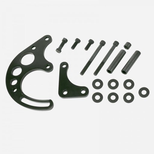 [41340] Power Steering Pump Black Aluminium (2 pce) Bracket Chevrolet Sm Block Lwp