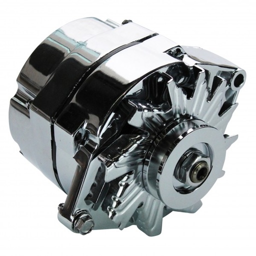 [42402] Alternator GM 1968-up V8 Single Groove Chrome 110 Amp 1 Wire Internal Regulator