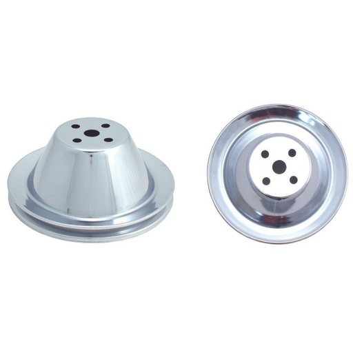 [4368] Pulley Upper Single Groove Swp Chromed Steel Small Block Chevrolet 265-400