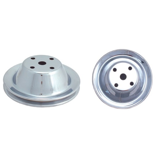[4408] Pulley Water Pump Single Groove Lwp Chromed Steel Small Block Chevrolet 265-400
