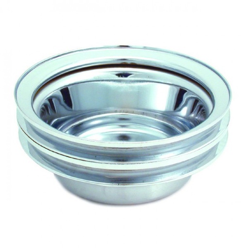 [4438] Pulley Crankshaft Double Groove Lwp Chrome Steel Small Block Chevrolet 265-400