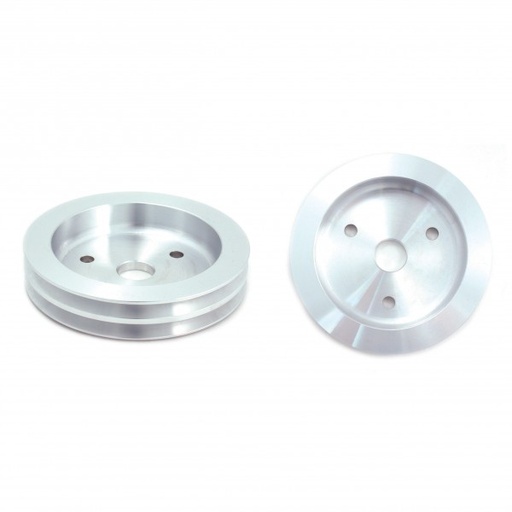 [4460] Pulley Crankshaft Double Groove Swp Polished Alloy Big Block Chevrolet 396-454