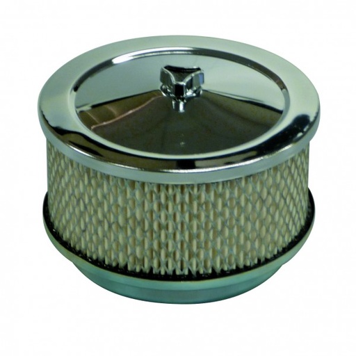 [447-921] Chrome Air Cleaner 6-3/8" Wide x 3" Tall Suit 5-1/8" Holley Carburettor
