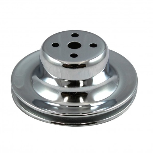 [4491] Pulley Water Pump Single Groove Chromed Steel Ford Windsor 289 1965-66