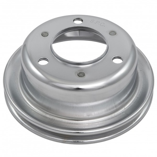 [4492] Pulley Crankshaft Single Groove Chromed Steel Ford Windsor 289 1965-66