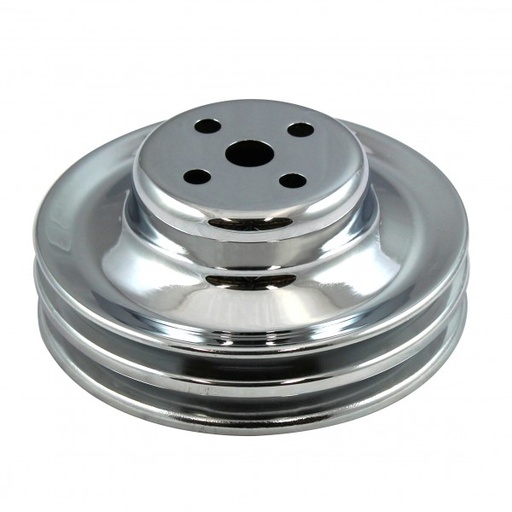 [4494] Pulley Water Pump Double Groove Chromed Steel Ford Windsor 289 1965-66