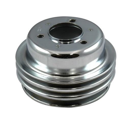 [4495] Pulley Crankshaft Triple Groove Chromed Steel Ford Windsor 289 1965-66