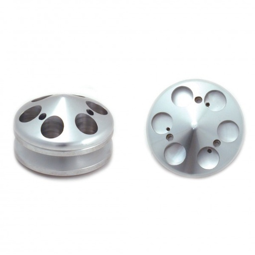 [4528] Pulley Alternator Single Groove + Nose Cover Machined Alloy SB Chev