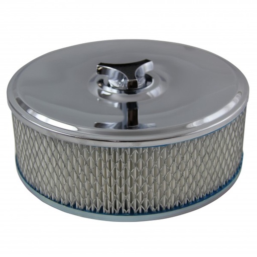[457-471] Chrome Air Cleaner 9" Wide x 3" Tall Suit Weber 32/36 DGV DGAV Carburettor