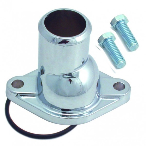 [4727] Water Neck Chevrolet Small + Big Block Straight Chromed Alloy O-Ring and Bolts