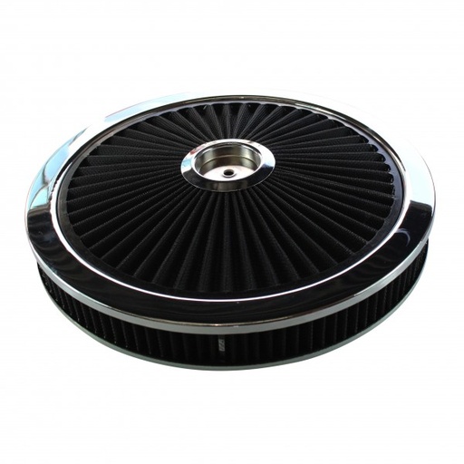 [47631] Extraflow Black Chrome Air Filter Cleaner 14" x 2" Holley Holden Quadrajet Base