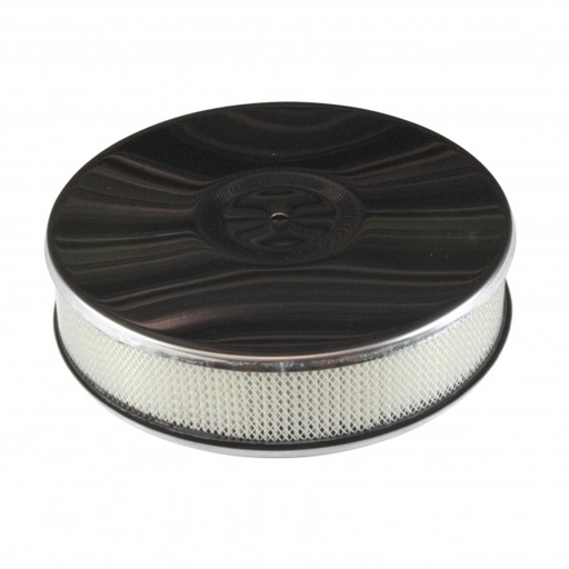 [486-381] Chrome Air Cleaner 8-3/4" Wide x 55mm Tall 60mm Low Profile Centre Stud