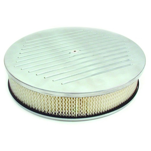[4914] Ball Milled Aluminium Air Cleaner 14" x 3" Holley Edelbrock Paper Filter