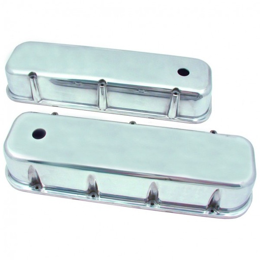 [5011] Valve Covers Alloy Chevrolet BB 396-502 Tall Polished Smooth Baffled-pr
