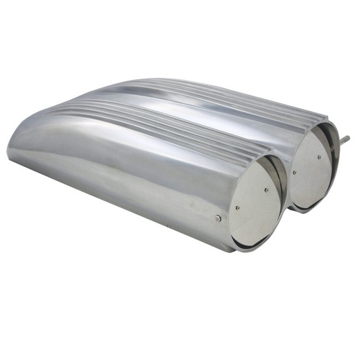 [5234] Scoop Shotgun Single/Dual Finned Polished Alloy Hood Scoop 19.5" Long