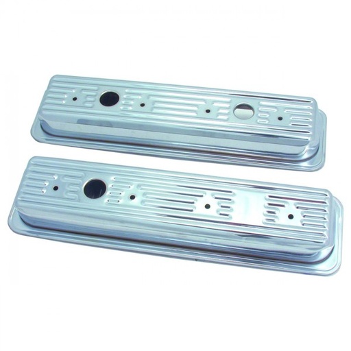 [5260] Valve Covers Chrome Chevrolet Centrebolt(Vortec) SB V8 5.0-5.7L 1987-99 Low-pr
