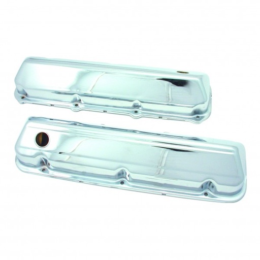 [5264] Valve Covers Chrome Ford Big Block V8 429-460 OEM Height Baffled-pr