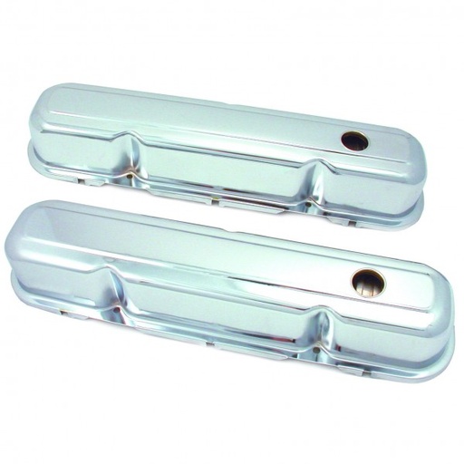 [5274] Valve Covers Chrome Chrysler SB V8 273-318-340-360 OEM Height Baffled-pr