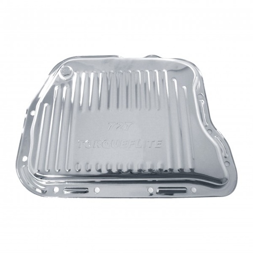 [5457S] Transmission Pan Chrysler Torqueflite 727 OEM Height Chrome Steel Finned