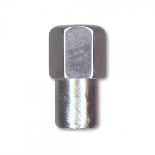 [57-401] Single Chrome Flat Standard Mag Nut (Open Ended) - 1/2" UNF Thread, 21mm Hex