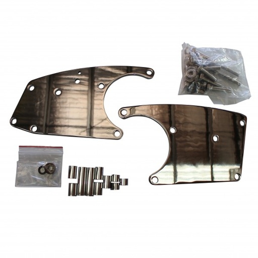 [66-158] LS Chevrolet Sanden 508 Air Con Compressor Relocation Bracket Kit Chrome