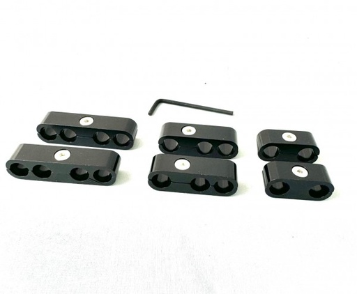 [66-194] Black CNC billet aluminum Pro Style wire separators for 8mm, 9mm & 10mm ignition wires.