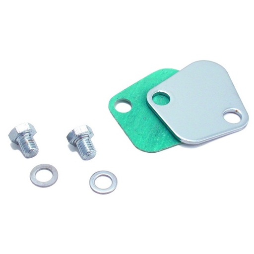[66-211] Fuel Pump Block Off Chrome Holden 6 Big Block Chevrolet with Bolts + Gasket