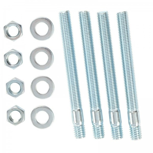 [66-223] Carburettor Mount Stud Kit 3-5/16" x 5/16" Thread Silver Stud with hardware