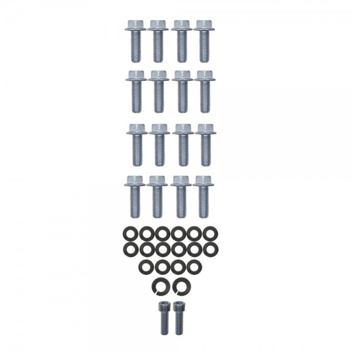 [66-350] Chevrolet LS1 LS2 LS3 Chrome Oil Pan Socket Grade 8 Bolt Kit with Washers