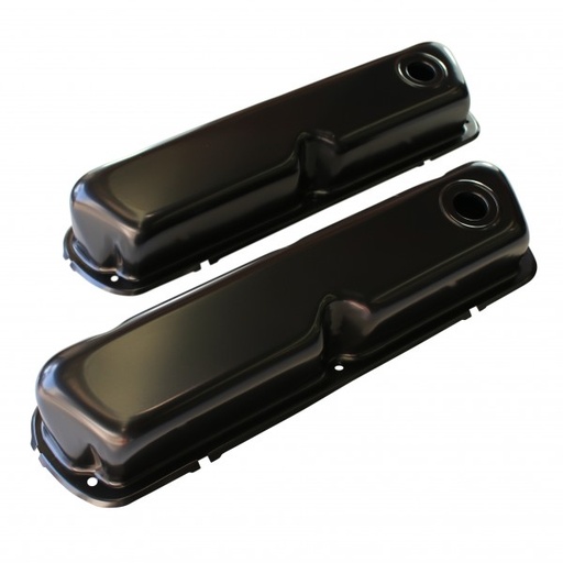 [66-485] Valve Covers Ford Windsor V8 260-289-302-351 OEM Height Black Steel