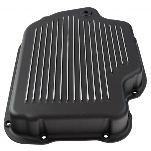 [66-544] Transmission Pan GM Turbo 400 Black Finned Milled Alloy Gasket Bolts Hardware