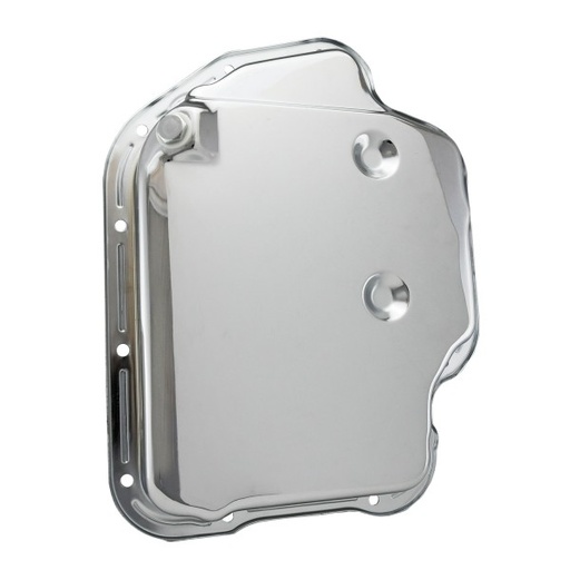 [66-546] Transmission Pan GM Turbo 400 Smooth Chrome Steel 2" Standard Depth