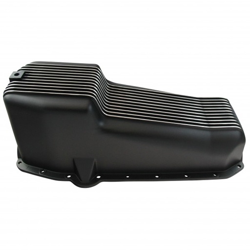 [66-676] Oil Pan Chevrolet Small Block 55-79 Black Alloy-Aluminium Finned