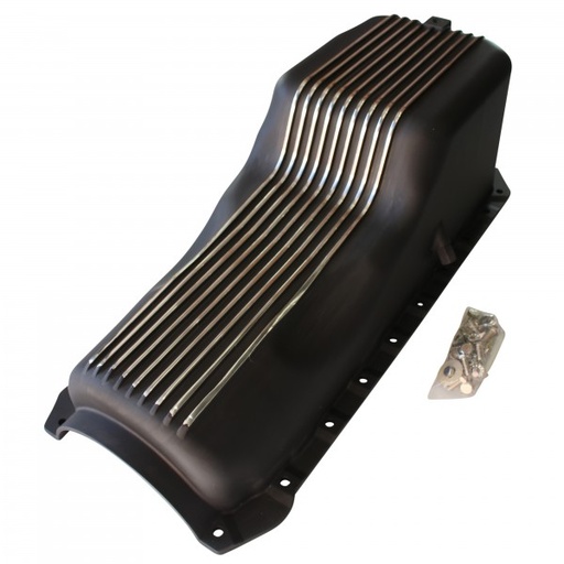 [66-677] Oil Pan Chevrolet Big Block 396-402-427-454 Gen 4 1965-90 Black Alloy Finned