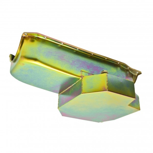 [66-691] Oil Pan Chevrolet Sm Block 283-350 1986 on Extra Capacity 1pce Rear Main Zinc